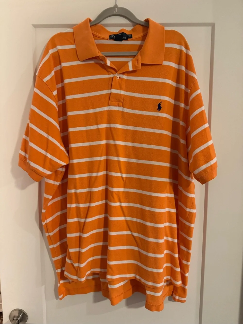 Ralph Lauren Orange & White Striped Polo Shirt